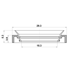 Alternative view of STEERING RACK OIL SEAL 18.3X29.3X3.9X5.3