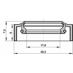 Alternative view of STEERING RACK OIL SEAL 17.6X30.3X5X7.2