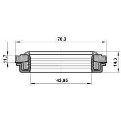 Alternative view of DRIVE SHAFT OIL SEAL 43.95X70.3X11.7X14.3