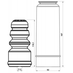 Alternative view of BOOT WITH JOUNCE BUMPER REAR SHOCK ABSORBER KIT (SET FOR TWO SIDES)