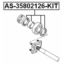 Alternative view of REPAIR KIT, BALL BEARING REAR AXLE SHAFT 35X80X21X26