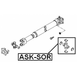 Alternative view of CROSS SHAFT JOINT, DRIVE SHAFT 28X48/77