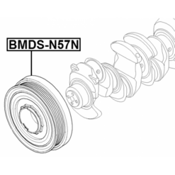 Alternative view of CRANKSHAFT PULLEY (HYDRO) N57N