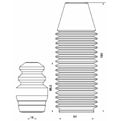 Alternative view of BOOT WITH JOUNCE BUMPER REAR SHOCK ABSORBER KIT (SET FOR TWO SIDES)