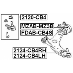 Alternative view of FRONT BUSHING, FRONT CONTROL ARM