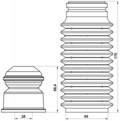 Alternative view of BOOT WITH JOUNCE BUMPER FRONT SHOCK ABSORBER KIT (SET FOR TWO SIDES)