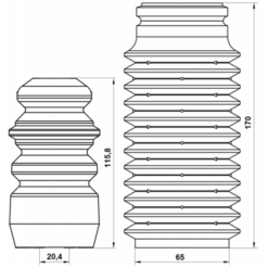 Alternative view of BOOT WITH JOUNCE BUMPER REAR SHOCK ABSORBER KIT