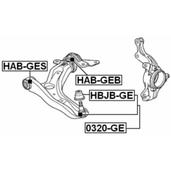 Alternative view of REAR BUSHING WITHOUT BRACKET, FRONT CONTROL ARM