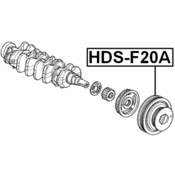 Alternative view of CRANKSHAFT PULLEY F20A/F22A/H23A/F22B