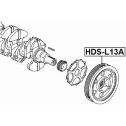 Alternative view of CRANKSHAFT PULLEY L13A