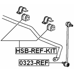 Alternative view of FRONT STABILIZER BAR BUSH KIT D20