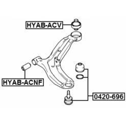 Alternative view of FRONT BUSHING, FRONT CONTROL ARM