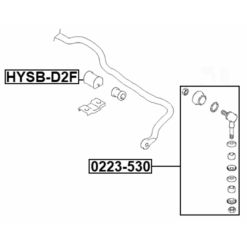 Alternative view of FRONT STABILIZER BAR BUSH D24.8