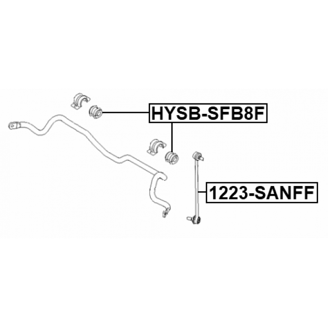 FRONT STABILIZER BAR BUSH (REINFORCED, WITH METAL BRACKET) D25 - Image 2