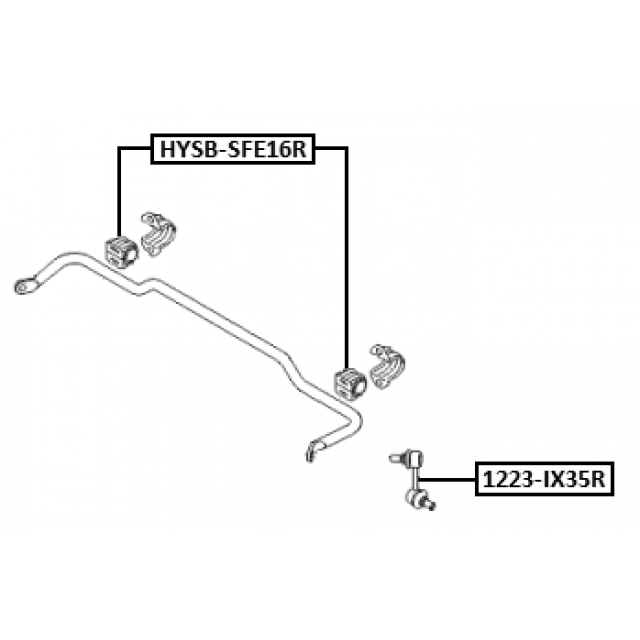 REAR STABILIZER BAR BUSH (REINFORCED, WITH METAL BRACKET, WITH PLASTIC INSERT) D17.5 - Image 2