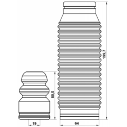 Alternative view of BOOT WITH JOUNCE BUMPER REAR SHOCK ABSORBER KIT (SET FOR TWO SIDES)