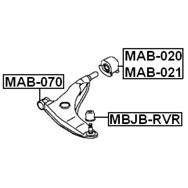 REAR BUSHING, FRONT RIGHT CONTROL ARM - Image 2