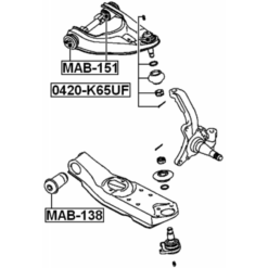 Alternative view of BUSHING, FRONT UPPER CONTROL ARM