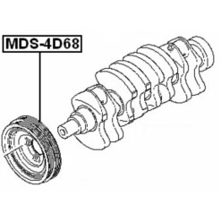 Alternative view of CRANKSHAFT PULLEY 4G63/4G93/4D68