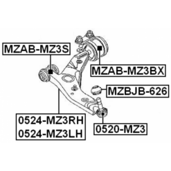 Alternative view of REAR BUSHING WITHOUT BRACKET, FRONT CONTROL ARM