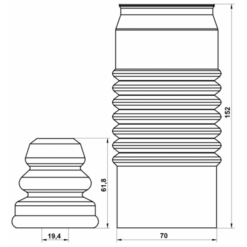 Alternative view of BOOT WITH JOUNCE BUMPER FRONT SHOCK ABSORBER KIT