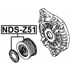 Alternative view of ALTERNATOR PULLEY