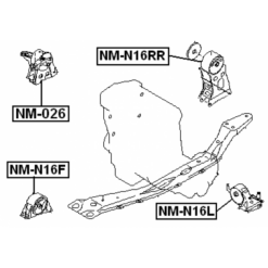 Alternative view of RIGHT ENGINE MOUNT WITHOUT BRACKET