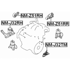Alternative view of TRANSMISSION MOUNT AT