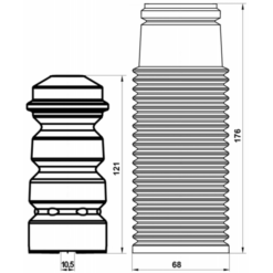 Alternative view of BOOT WITH JOUNCE BUMPER REAR SHOCK ABSORBER KIT (SET FOR TWO SIDES)