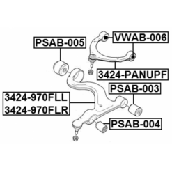 Alternative view of BUSHING, FRONT LOWER CONTROL ARM (HYDRO)
