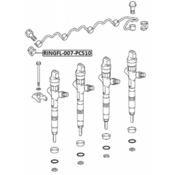 Alternative view of O-RING FUEL INJECTOR PCS 10
