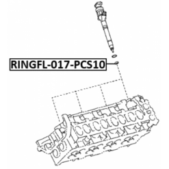 Alternative view of O-RING FUEL INJECTOR PCS 10