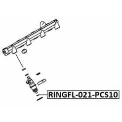 Alternative view of O-RING FUEL INJECTOR PCS 10
