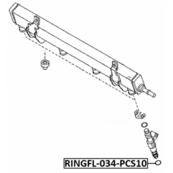 Alternative view of O-RING FUEL INJECTOR PCS 10
