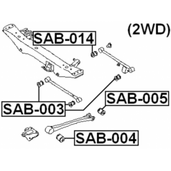 Alternative view of BUSHING, REAR TRANSVERSE ARM
