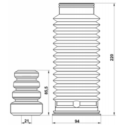 Alternative view of BOOT WITH JOUNCE BUMPER FRONT SHOCK ABSORBER KIT
