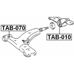 Alternative view of FRONT BUSHING, FRONT CONTROL ARM