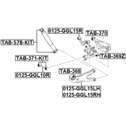 Alternative view of REAR TRASVERSE ROD BUSHING KIT