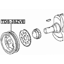 Alternative view of CRANKSHAFT PULLEY 3SZVE