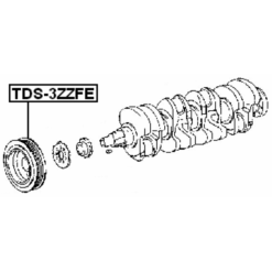 Alternative view of CRANKSHAFT PULLEY 3ZZFE/4ZZFE