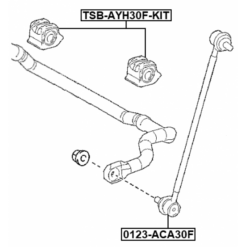 Alternative view of FRONT STABILIZER BAR BUSH KIT D27.2