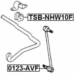Alternative view of FRONT STABILIZER BAR BUSH D19