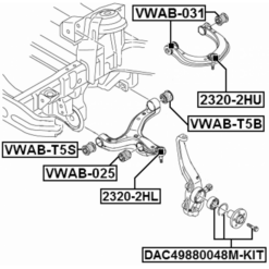 Alternative view of BUSHING, FRONT UPPER CONTROL ARM