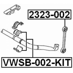 Alternative view of FRONT STABILIZER BAR BUSH KIT D34.6