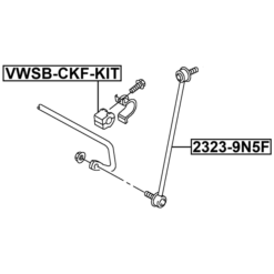 Alternative view of FRONT STABILIZER BAR BUSH KIT (SET FOR TWO SIDES) D20